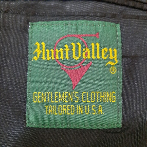 Hunt Valley Mens Sport Coat Blazer Suit Jacket 46R 50" Black Camel Hair Wool USA - Picture 10 of 13